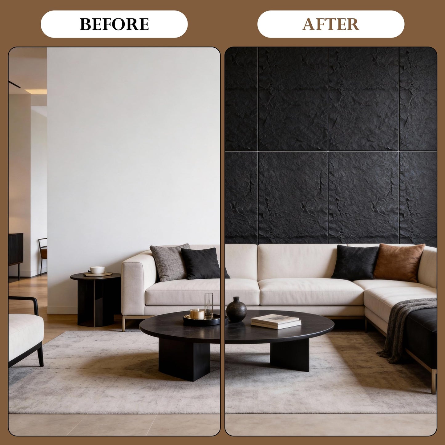 3D Stone Wall Panels, 4PCS PU Faux Stone Panels 47.24"x23.62", 3D Lightweight Wall Panels for Interior Wall Decor, Waterproof Stone Texture Panels for DIY, TV Wall, Bedroom, Living Room, Office & Home