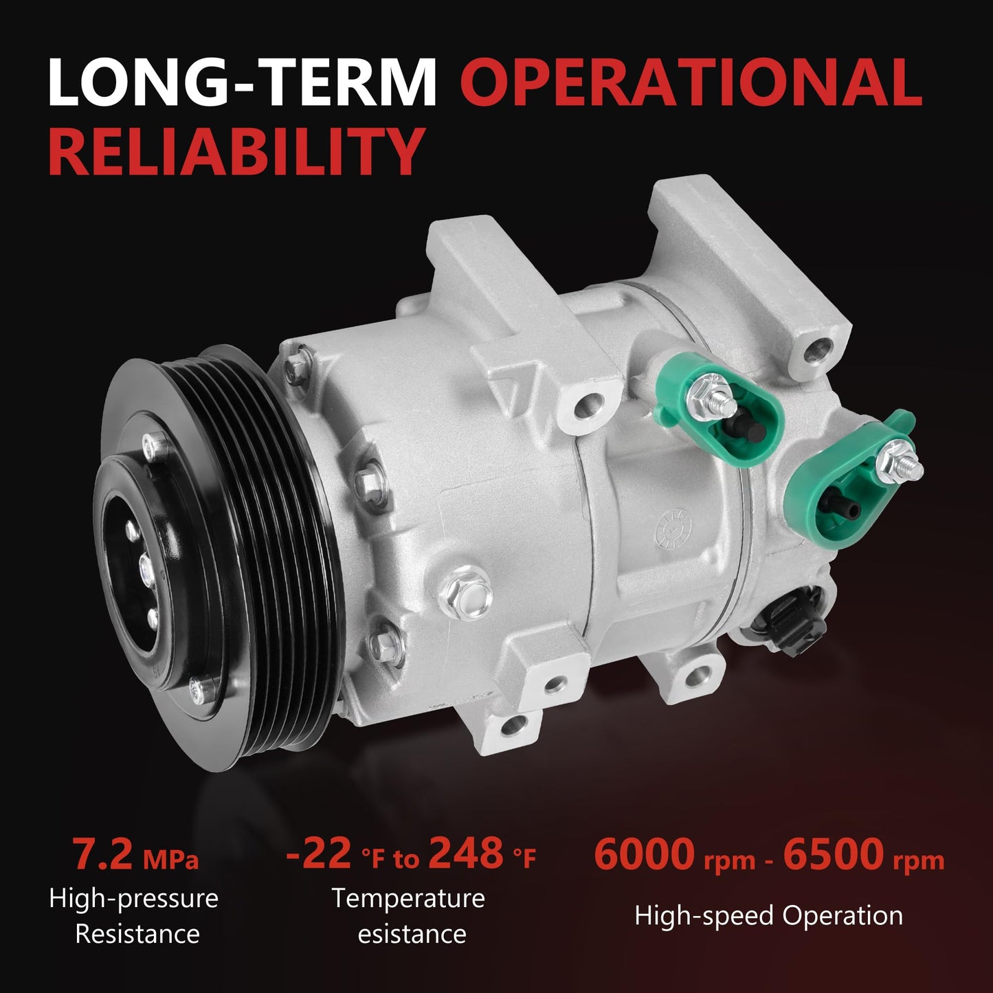 HYR New Air Conditioner AC Compressor with Clutch Compatible with Hyundai Sonata 2.0L 2.4L 2012-2014 & Kia Optima 2.0L 2.4L 2012-2018, #CO29159C 977013V110