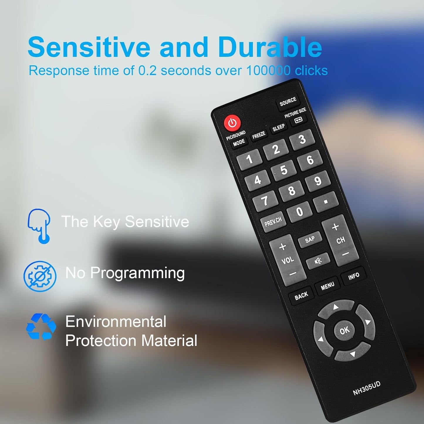 Auilzlz NH305UD Universal TV Remote Control for All Emerson TVs