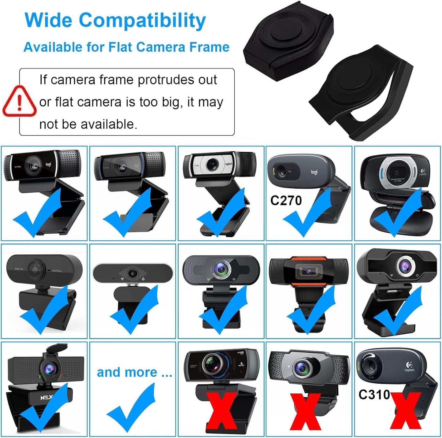Knomix 3 Pack C270/C615/C920/C930e/C922X Universal Webcam Cover Desktop Computer External Webcam Lens Cover Shutter Cap