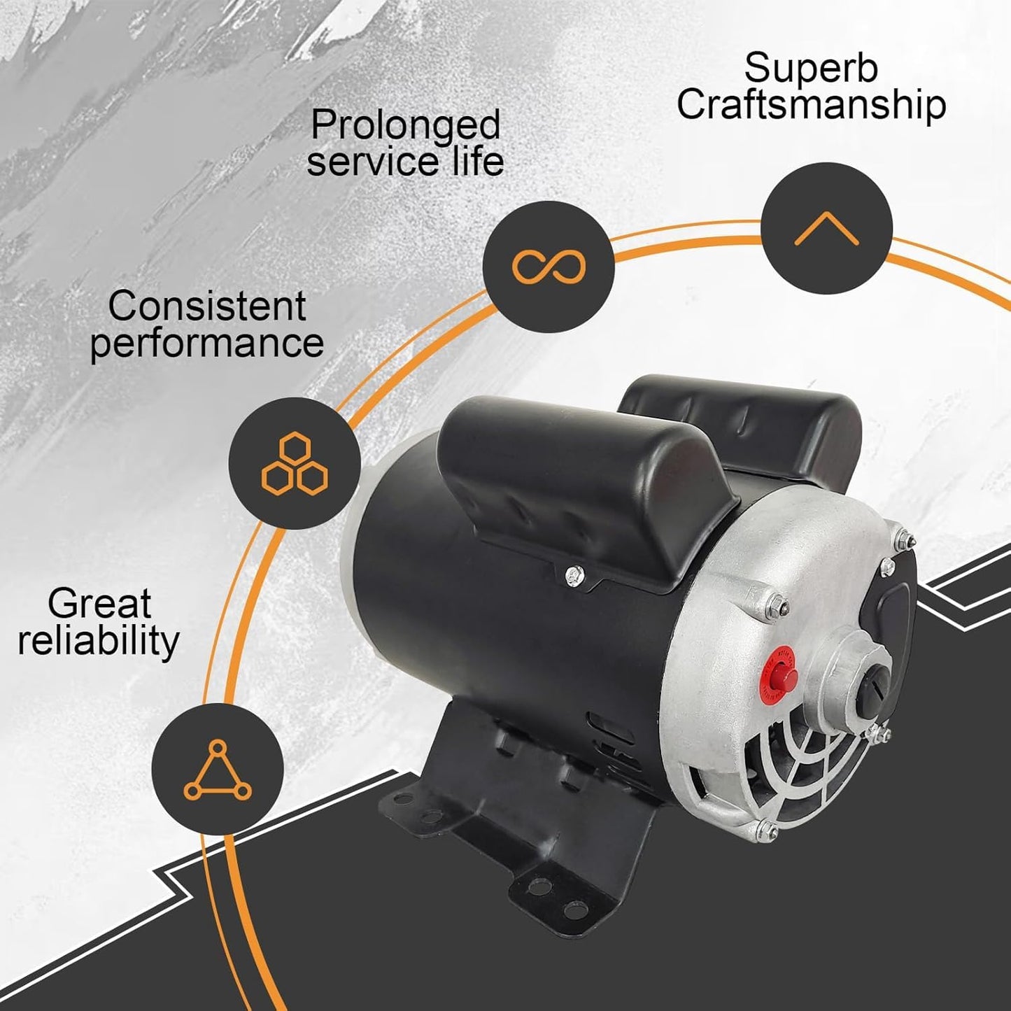 MAIXIUNIAN 23378805 5HP Air Compressor Motor 208/230V Compatible with Ingersoll Rand Single Phase, 184 Frame 3450 RPM 60Hz Electric Motor Replace# 23220064 54421193 56283138