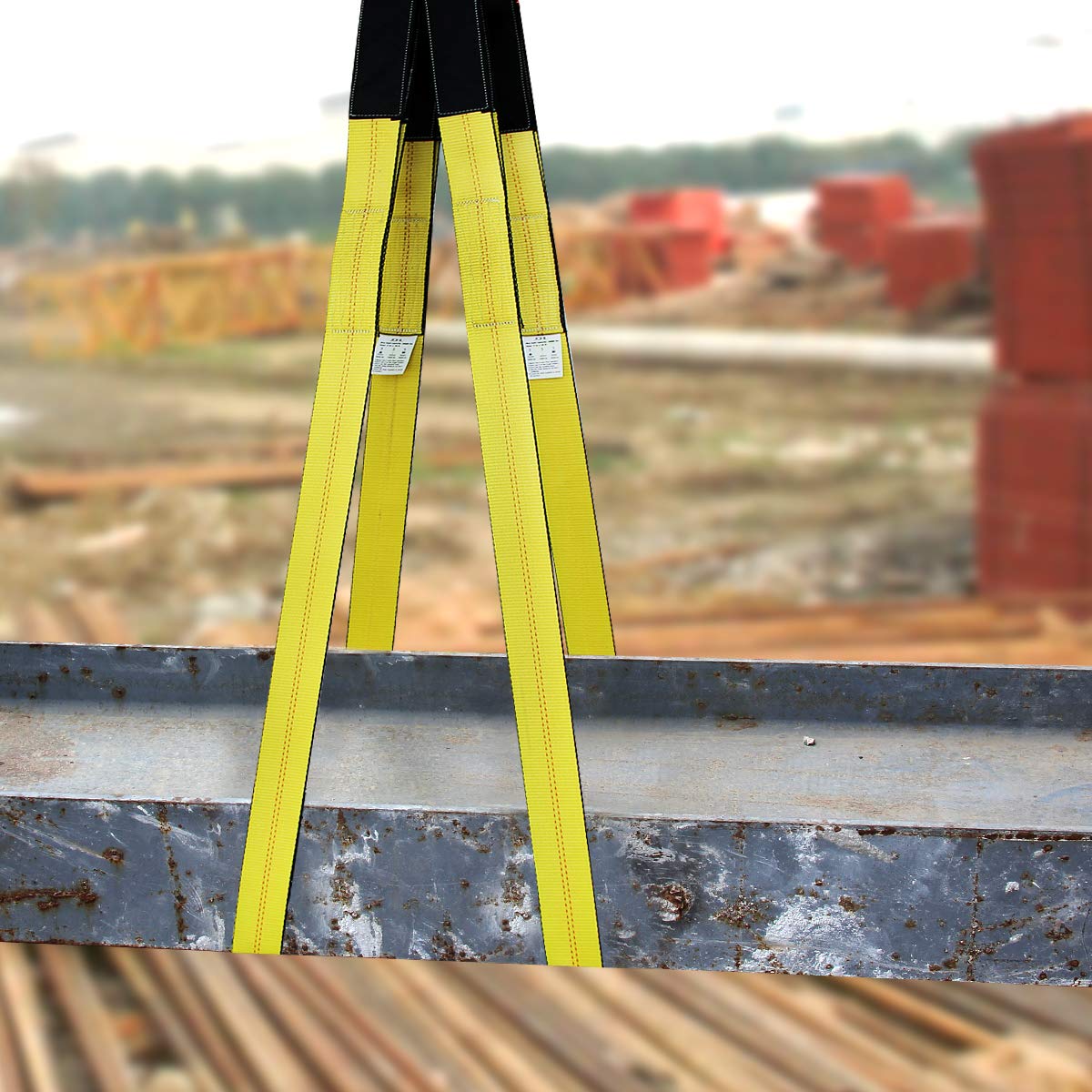 JCHL Lift Sling Straps 10'x2 15,000 Pound Capacity 2-Pack Heavy Duty Lifting Slings Web Sling Tree Saver Recovery Strap Web Sling Winch Strap Yellow