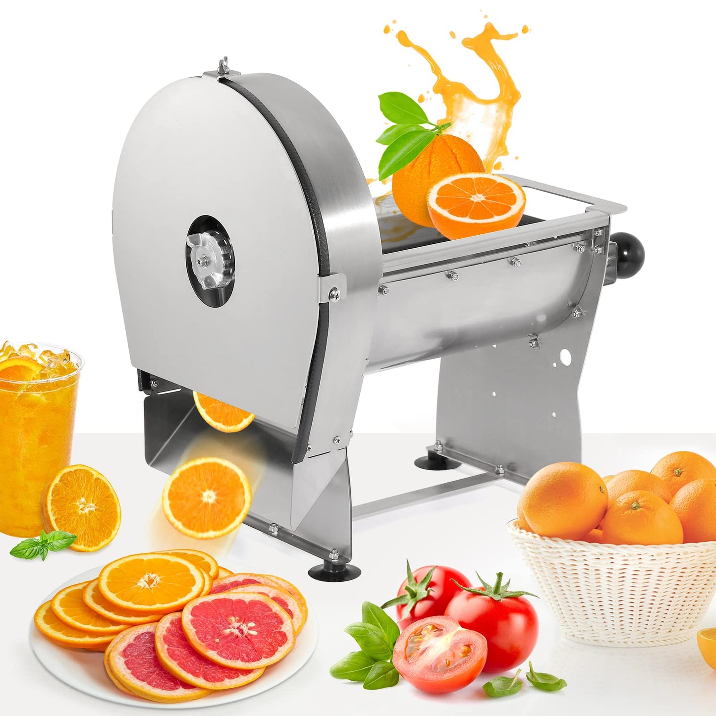 WICHEMI Electric Vegetable Slicer Commercial Fruit Slicing Machine Potato Slicer Electric Cabbage Shredder Machine 2 IN 1 Manual Electric Vegetable Cutter Stainless Steel Food Slicer