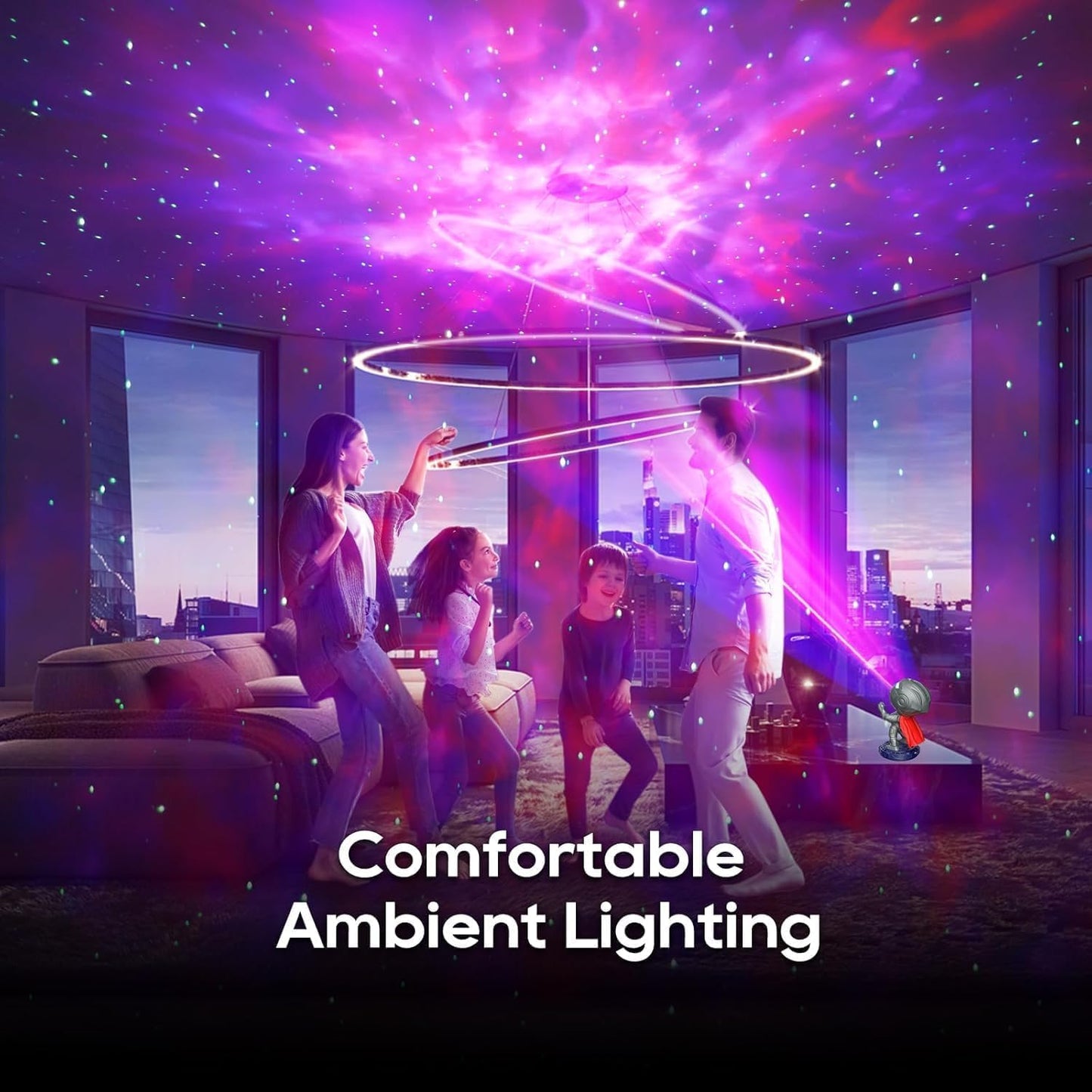Star Projector Galaxy Night Light - Astronaut Space Projector, Star Projector LED Lights for Room Decor, Gift for Kids Teen Children Adults