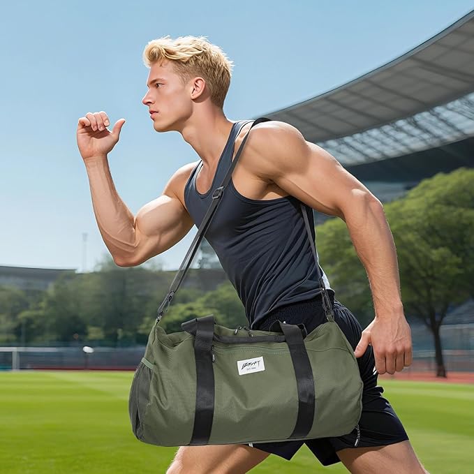 BE SMART Waterproof Mens Gym Bag with Shoe Compartment, Duffle Bag with Wet Pocket for Men, Lightweight Large Sport Duffel Bag NO Tpu Pocket for Overnight Weekender, Fitness, Swim, Boxing,Travel