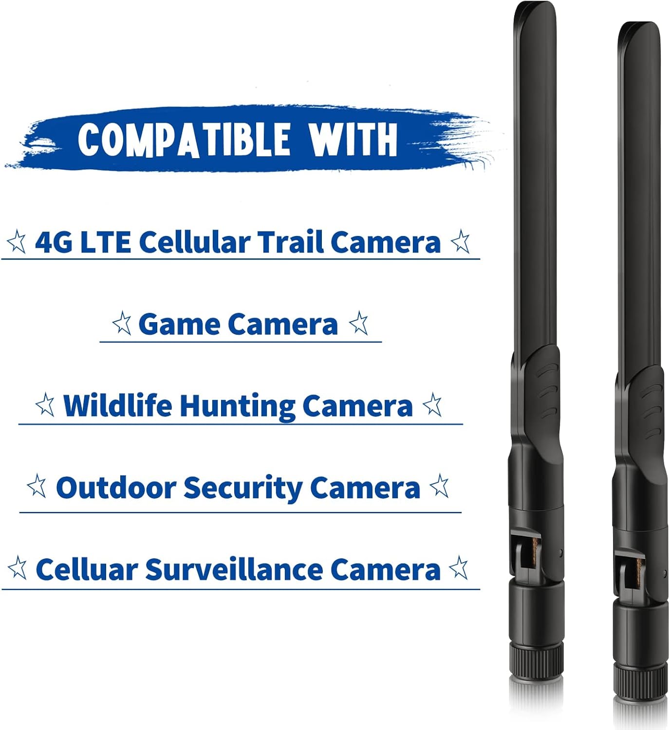 BINGFU 4G 8dBi (2-Pack) LTE Cellular Trail Camera Antenna RP-SMA Male Antenna Compatible with Spypoint Link Micro Solar
