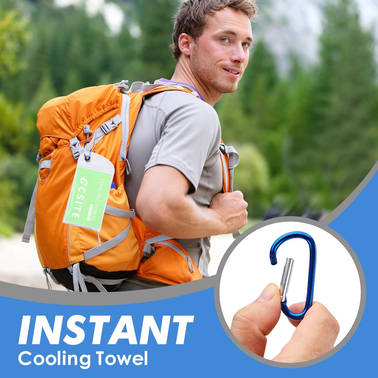 CSITE 4 Pack Cooling Towels (47"x12") for Neck and Face, Ice Towel for Hot Weather, Soft Breathable Chilly Gym Towels, Microfiber Towel for Work Out, Yoga, Running, Camping & More Activities