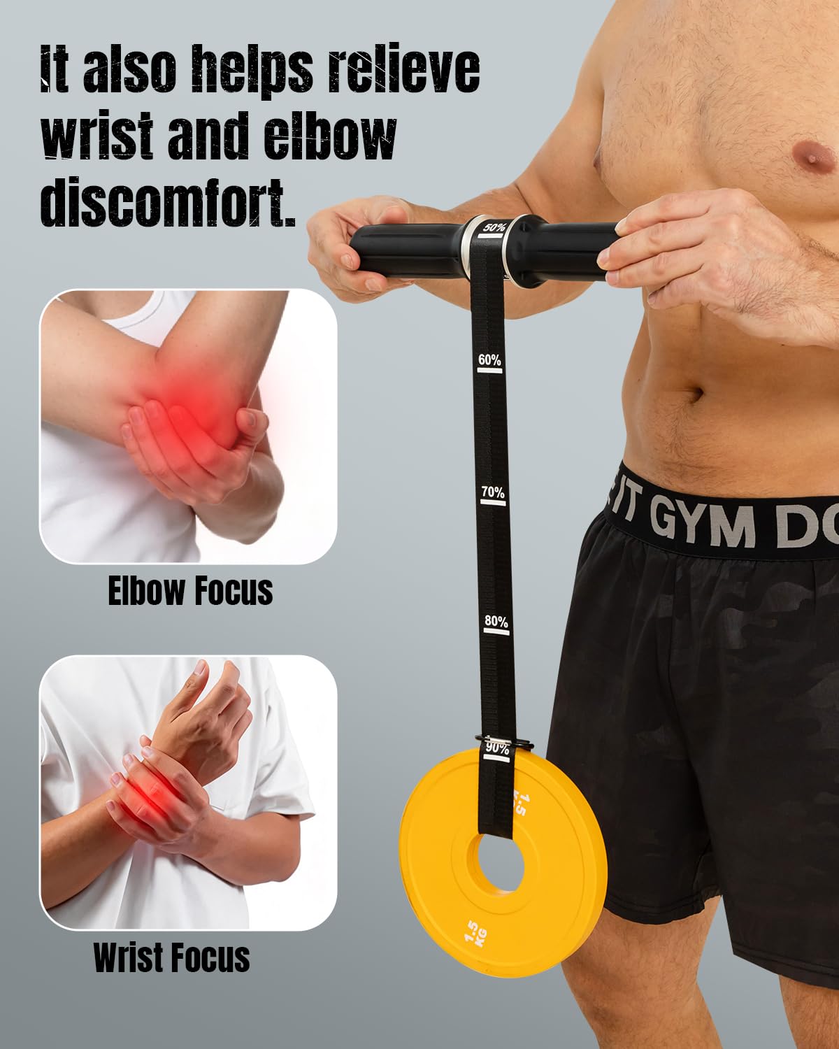 MARCHMARS Forearm Strengthener & Forearm Exerciser, Wrist Roller with Thick Silicone Handle, Forearm Trainer with Heavy-Duty Nylon Strap for Muscle Building, Grip Strength and Recovery