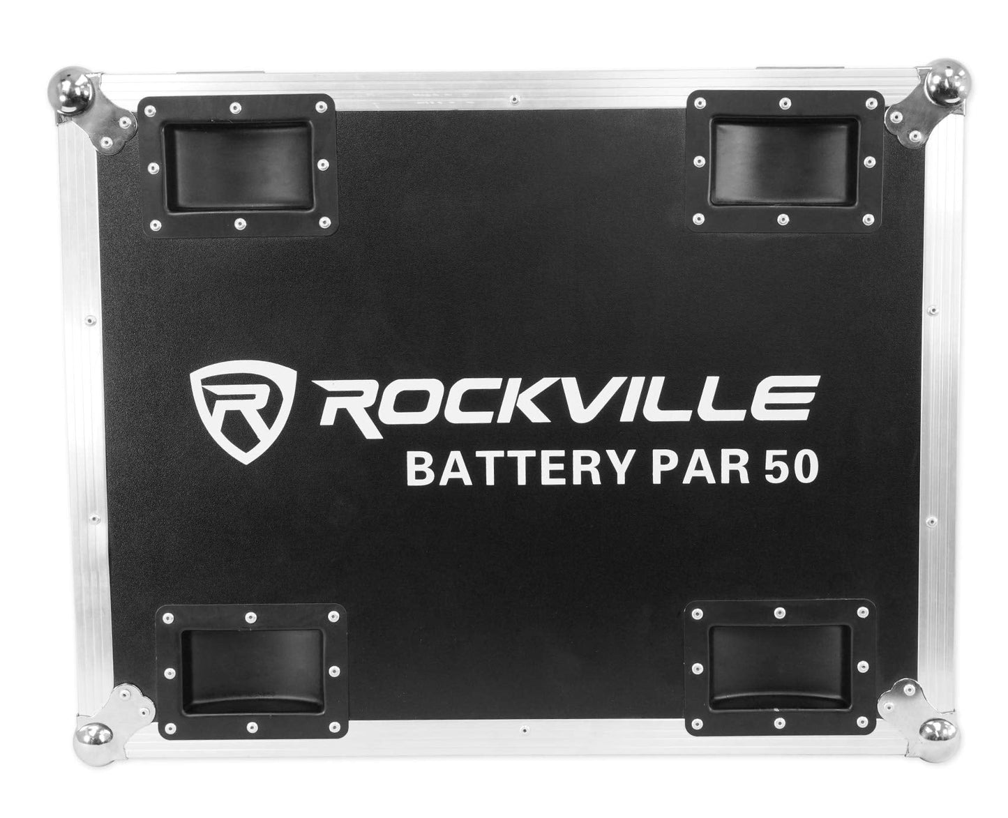 Rockville Battery PAR Pack 50 Black - 10 Pack Rechargeable RGB LED Par Lights with Case, Wireless DMX, 10Hr Battery, Event Stage Lighting