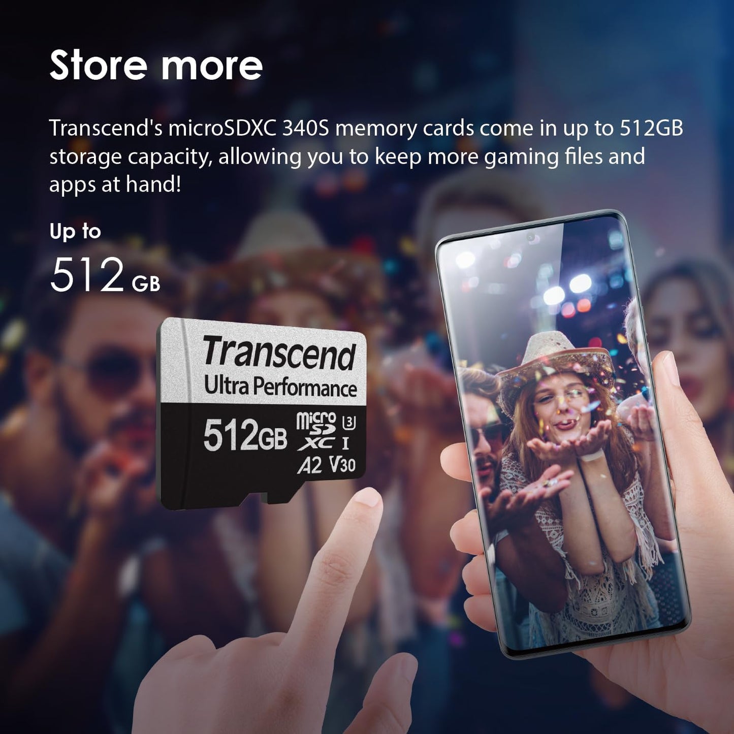 Transcend USD340 A2 V30 128GB, 160MB/s, Claw/DJI/Insta360/Action U3 C10 4K microSDXC Micro SD Card Up