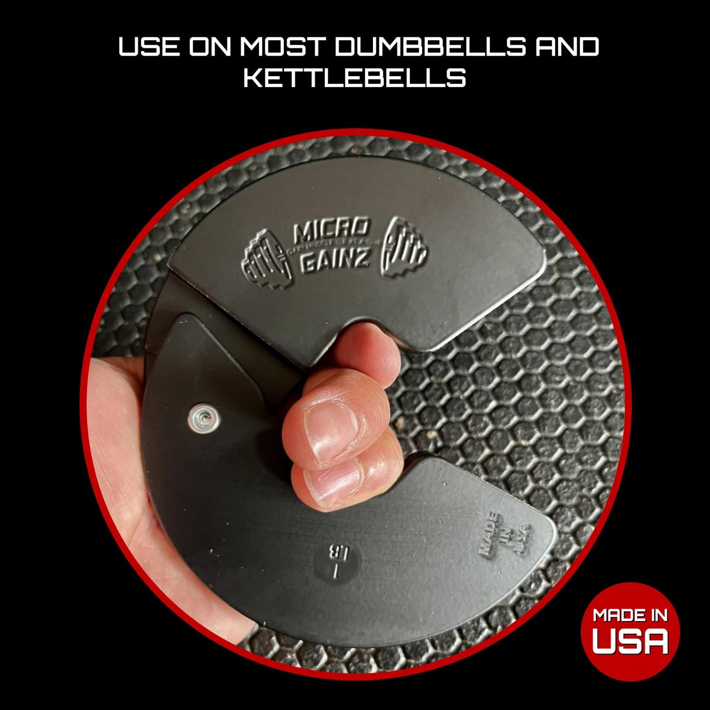 Micro Gainz 1LB Dumbbell Fractional Weight Plates 2 or 4 Piece- Designed for Dumbbell Training and Micro Loading, Made in USA (2 Piece)