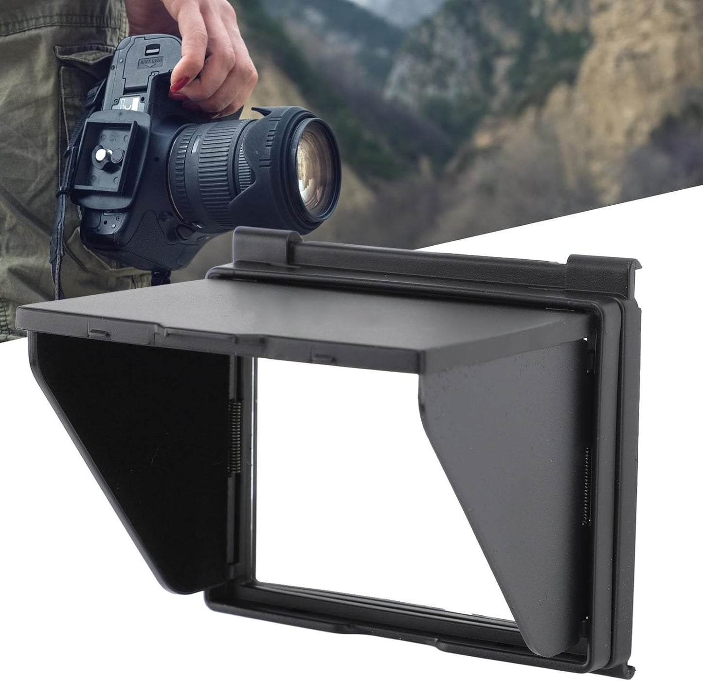 Camera Hood Sun, Flip Out DSLR LCD Screen Sunshade for, Sunlight Blocking Screen Viewfinder Shade Cover, Essential