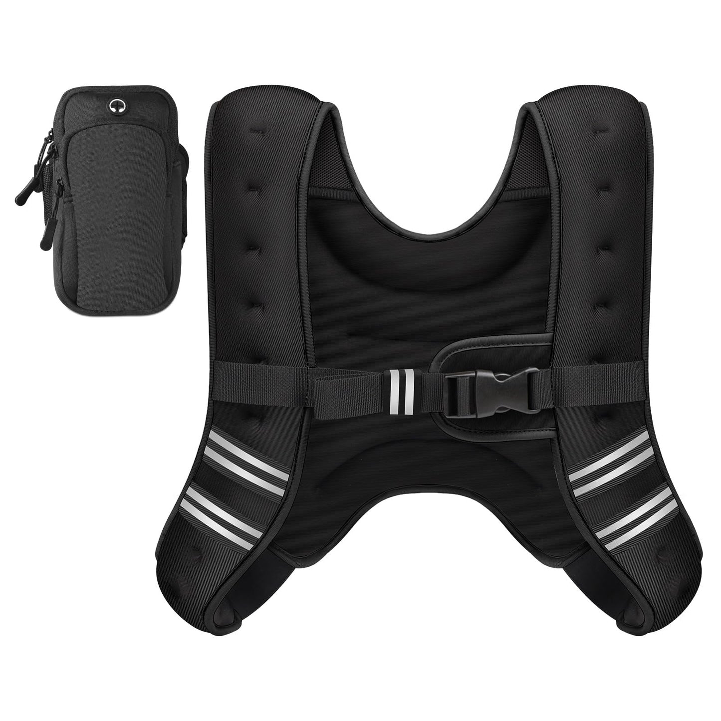 GEEBOBO Weighted Vest for Women Men, 8lb/12lb/16lb/20lb/25lb/30lb Weighted Vest Woman Adjustable Weights for Walking, Strength Training, Running, 12Lbs, Black