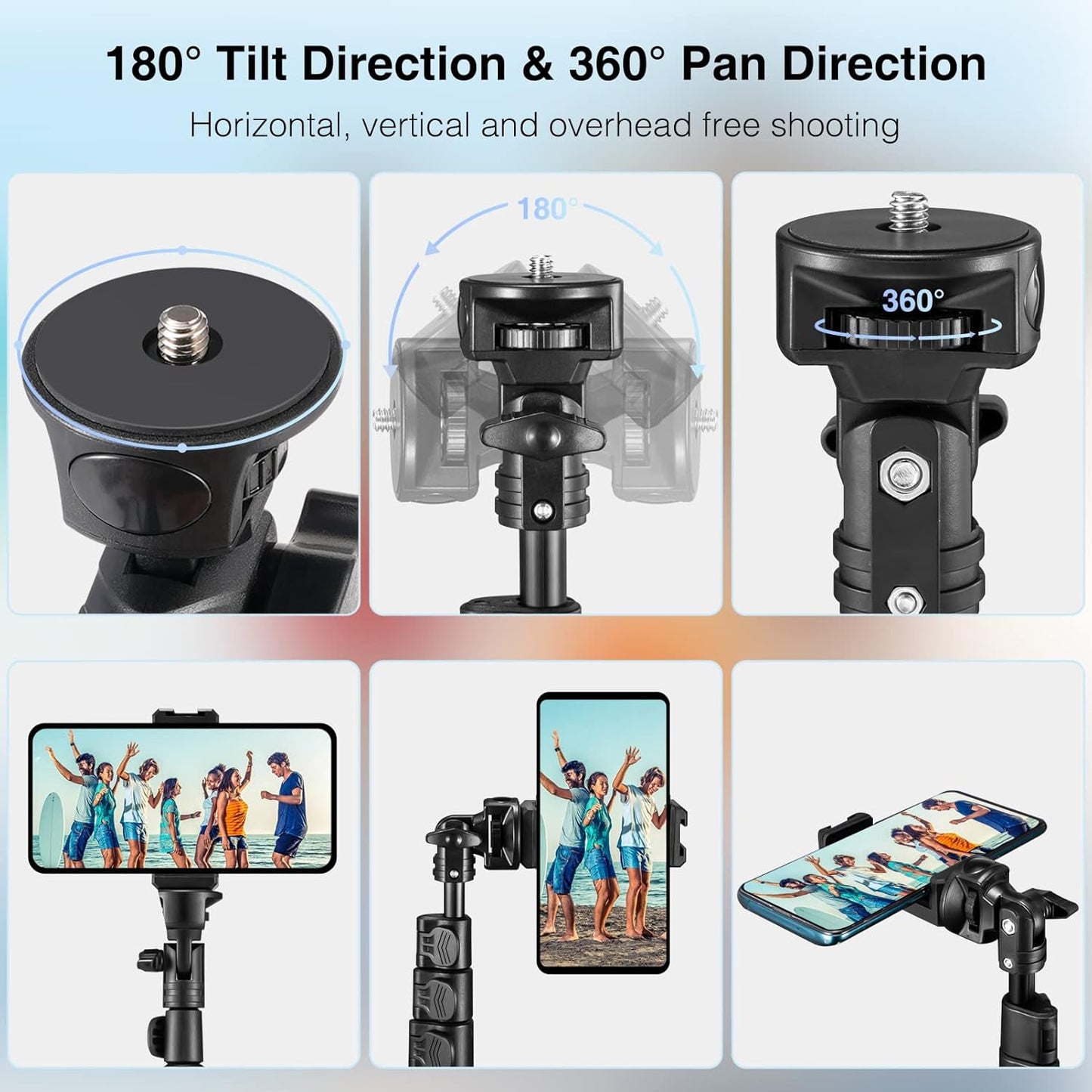 CAMOLO RIG 63" Tripod for Phone,Selfie Stick with Wireless Remote, Extendable Cell Phone Stand & Phone Holder, Solidest