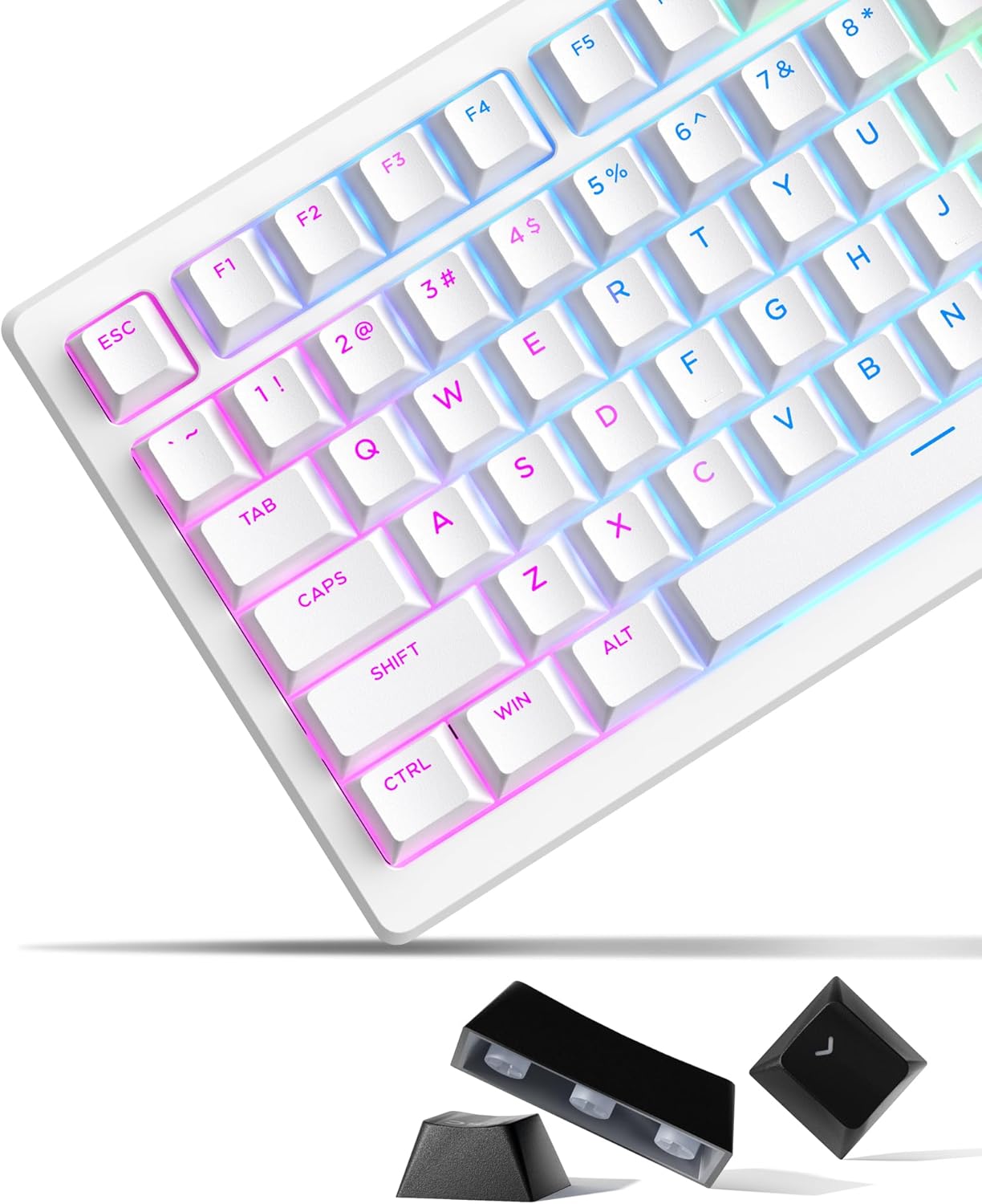 SDYZ 131 Set, x XVX Doubleshot PBT Keycaps for Mechanical Keyboards - Shine Through Keycaps, Full Key OEM Profile