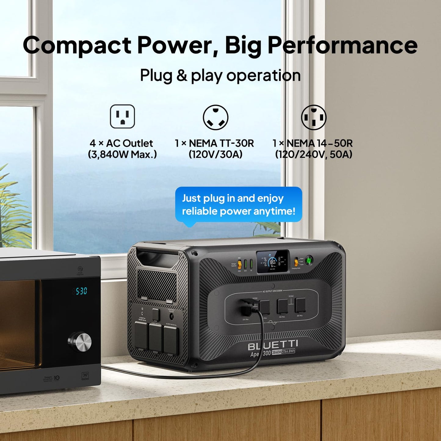BLUETTI Apex 300 Portable Power Station & B500K Expansion Battery, 7884.8Wh LFP Battery Backup with 6 3840W AC Outlets (7680W Surge), 120V/240V Dual Voltage Output, for Home, RV and Emergencies