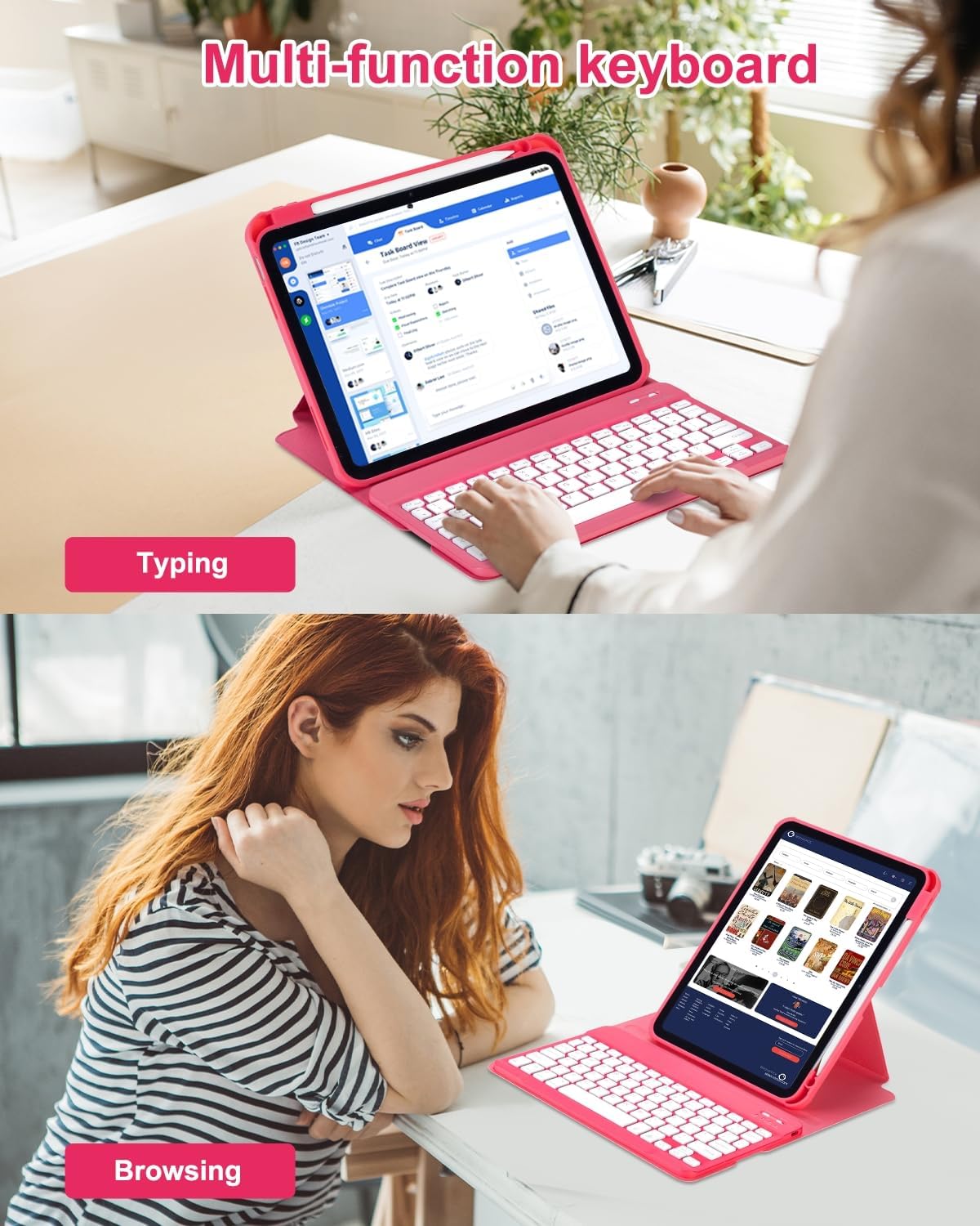 EAMPANG A16 11th 10th 11/10.9 inch,Rainbow 11 2025 10 2022 Case with Keyboard for iPad Generation Backlit Detachable