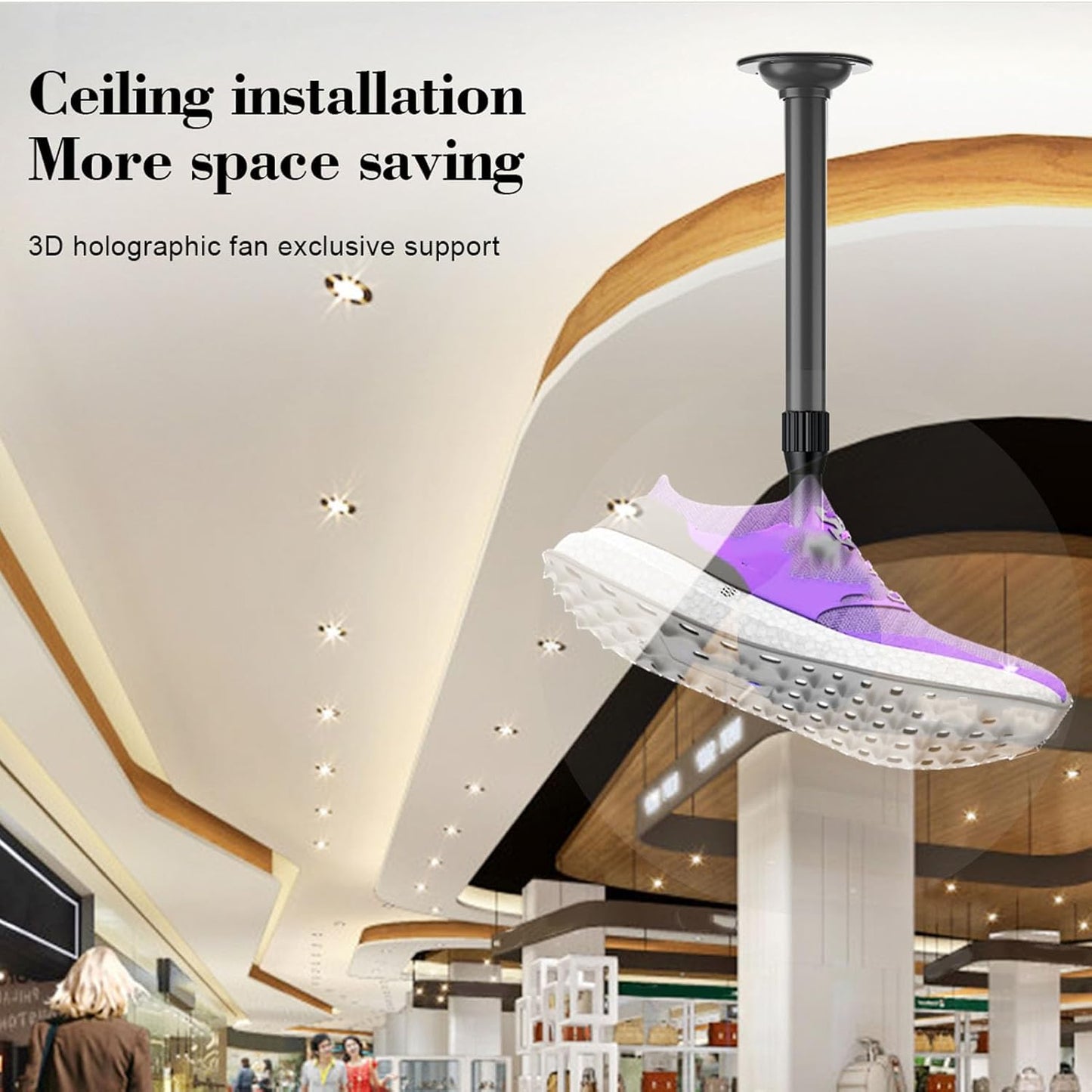 TIKATARER 3D 15. 5 24 Inches Holographic Projection Bracket, Advertising Hologram Fan Hologram Fan Desktop Stand