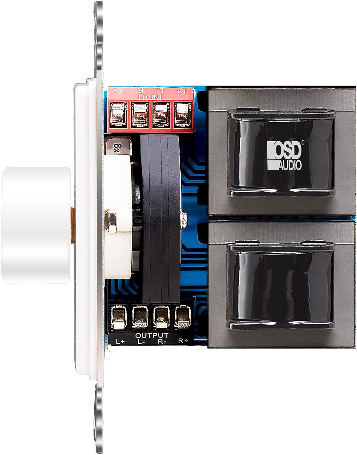 100W SVC100 OSD Audio in Wall Volume Control Impedance Matching for Home Speakers, Rotary Knob White