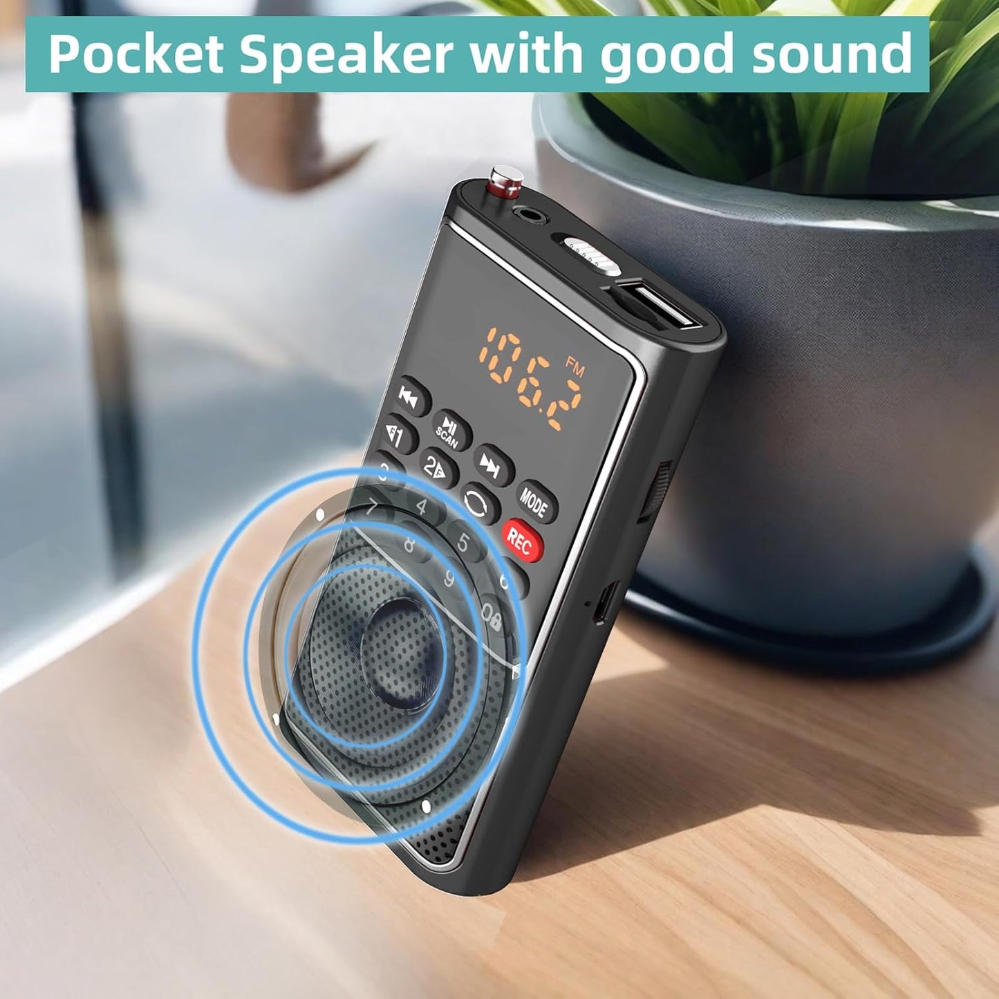 BOESPATR B01 Mp3 Mini Portable FM Radio USB Player, TF/SD Card/USB Slot Support Play Rec,Pocket Walkman Small Radio