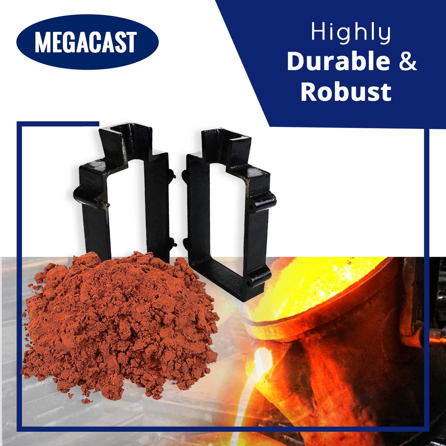 Megacast Cast Iron 2-Part Flask Mold for Delft Sand Casting Jewelry Making Tool