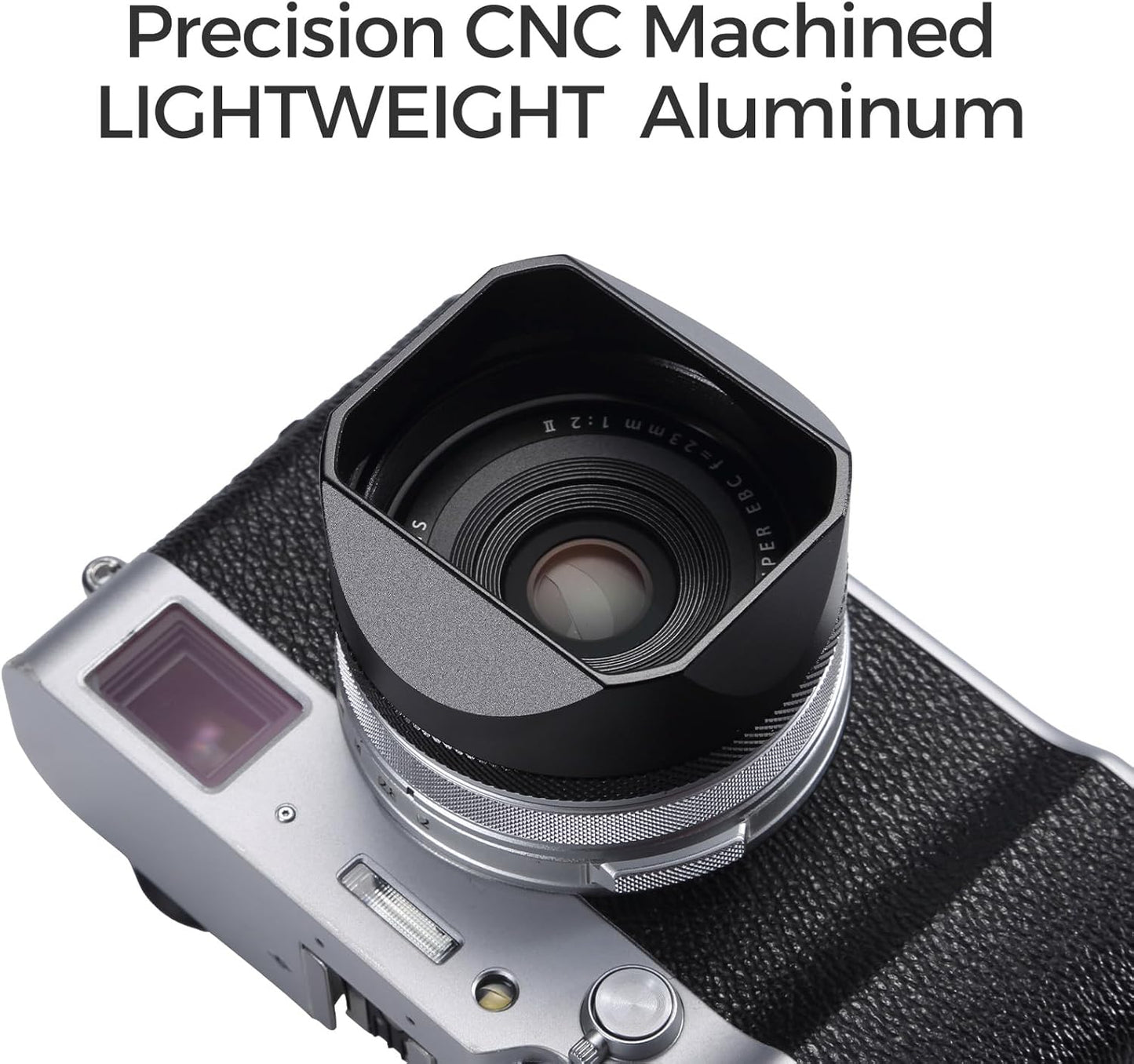 49mm X100V/X100VI Metal Square Lens Hood (with Cover) with UV Filter Adapter Ring Compatible with for Fujifilm
