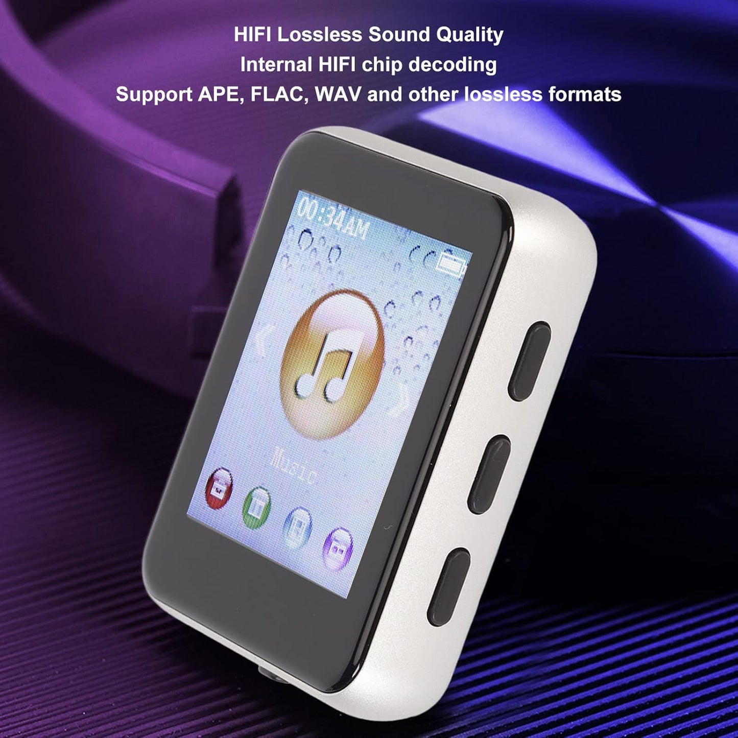 Dilwe 8G MP3 1.8 Inch Mp3 Player with Bluetooth, Player with Pedometer and Speaker, Portable HiFi Digital Music Player
