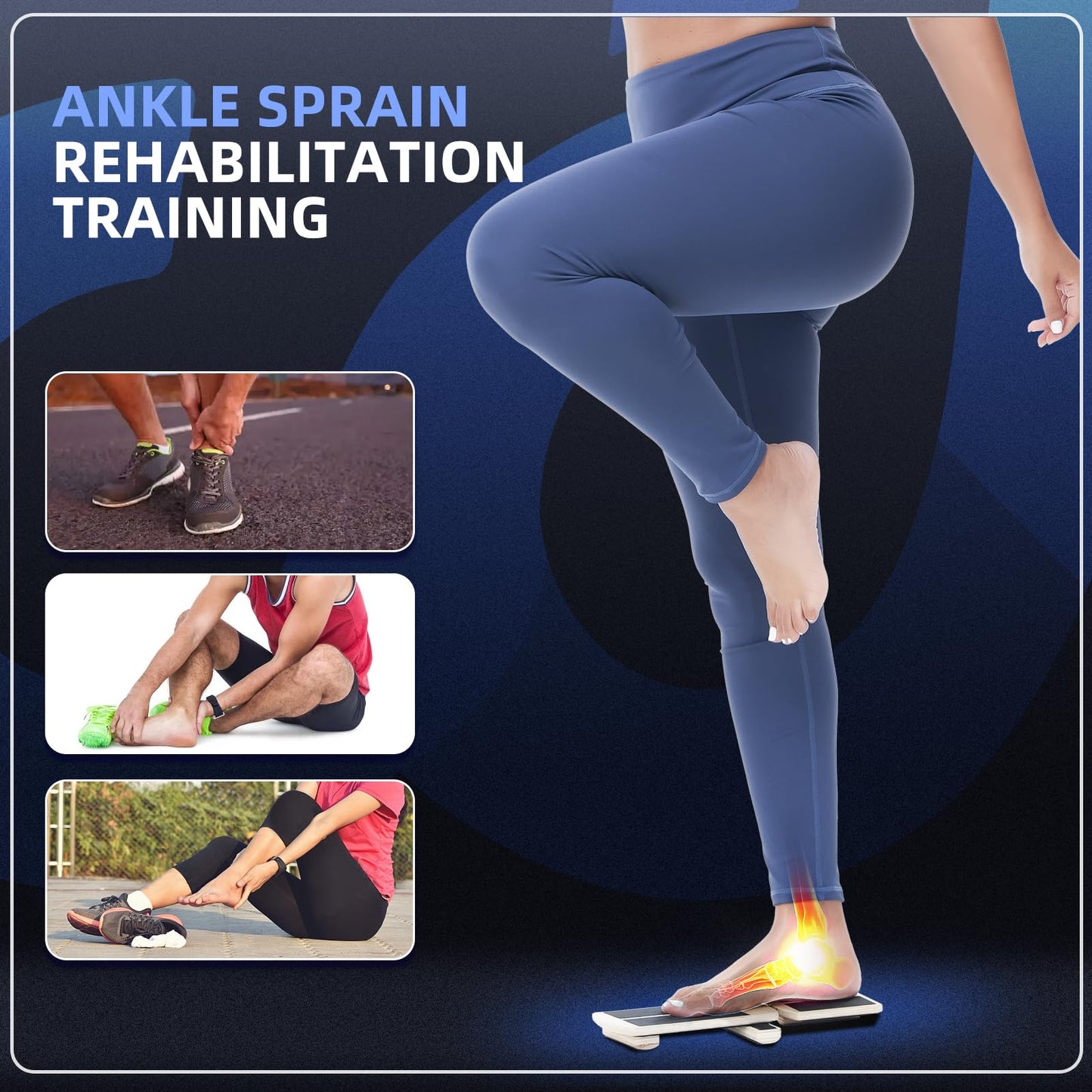 Ankle Foot Strengthener Exerciser for Sprained, Single Leg Balance Board, Posture Corrector, Foot Stretcher for Plantar Fasciitis Relief