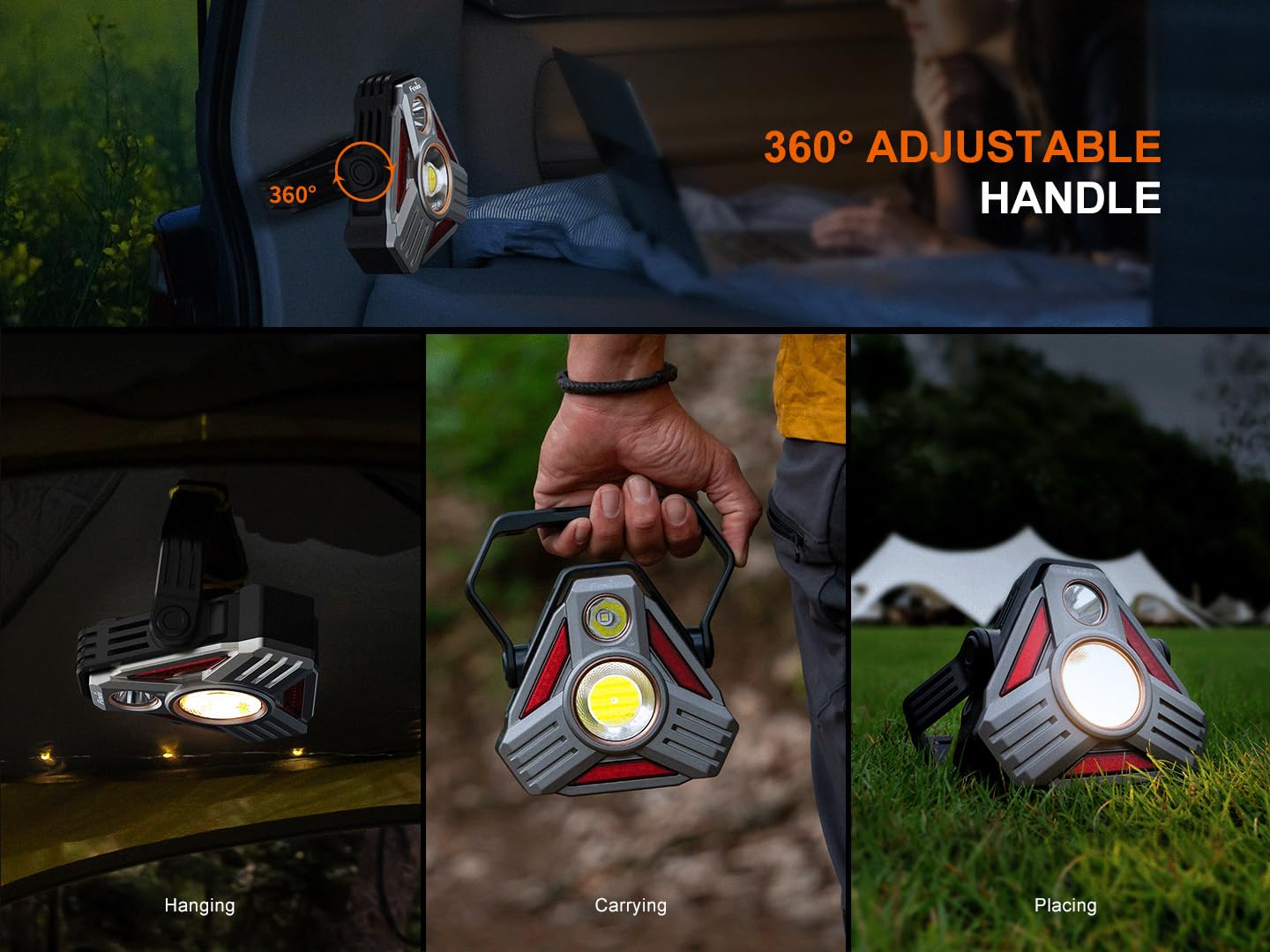 CP50R Rechargeable Lantern Flashlight, 5500 Lumen Spotlight & Floodlight, Multi-Color LEDs, Adjustable Color Temperature, 492 Yards Beam, Tripod Mount, Waterproof for Camping, Job Site & Emergency