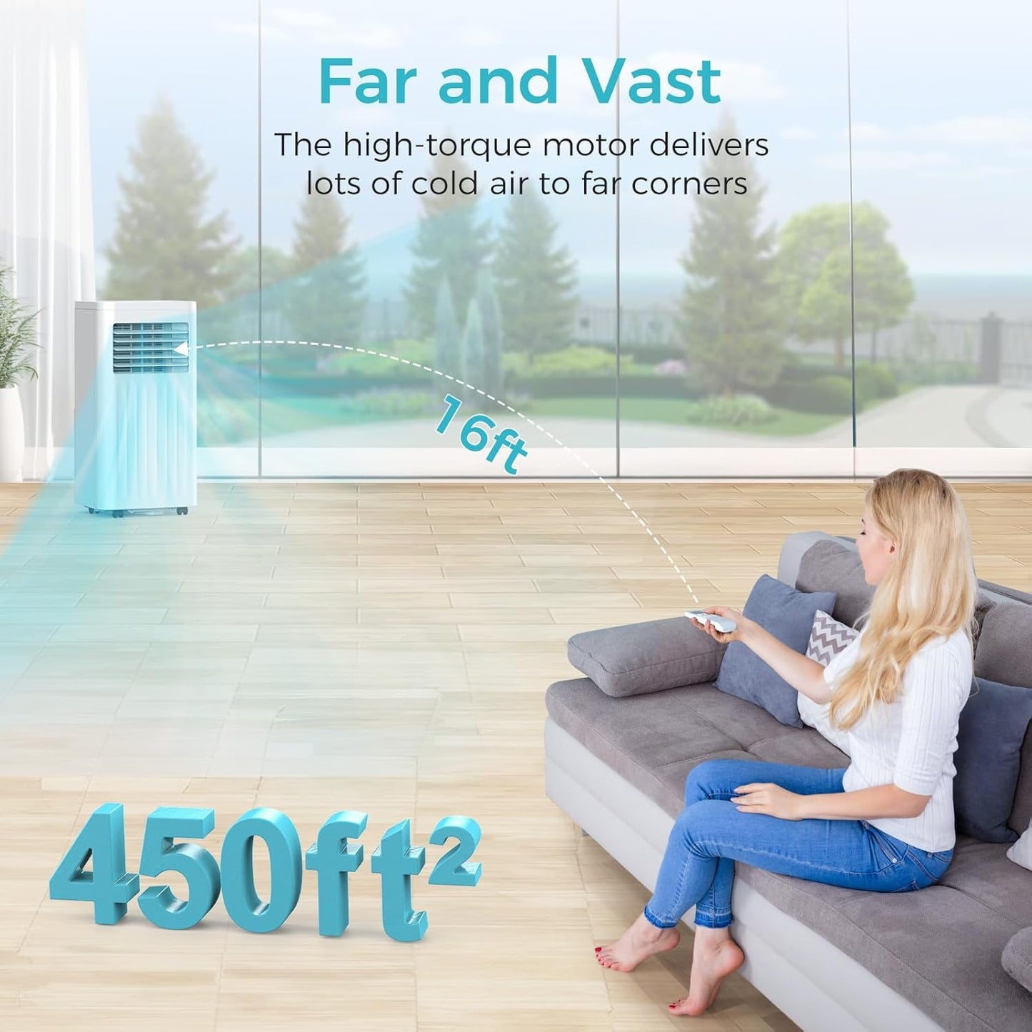 Electactic 10000 BTUs Portable Air Conditioners, 3-IN-1 Portable AC Unit with Cooling, Dehumidification, Fan & Sleep Mode, 24H Timer, Remote Control and Window Kit for Bedroom Home Office