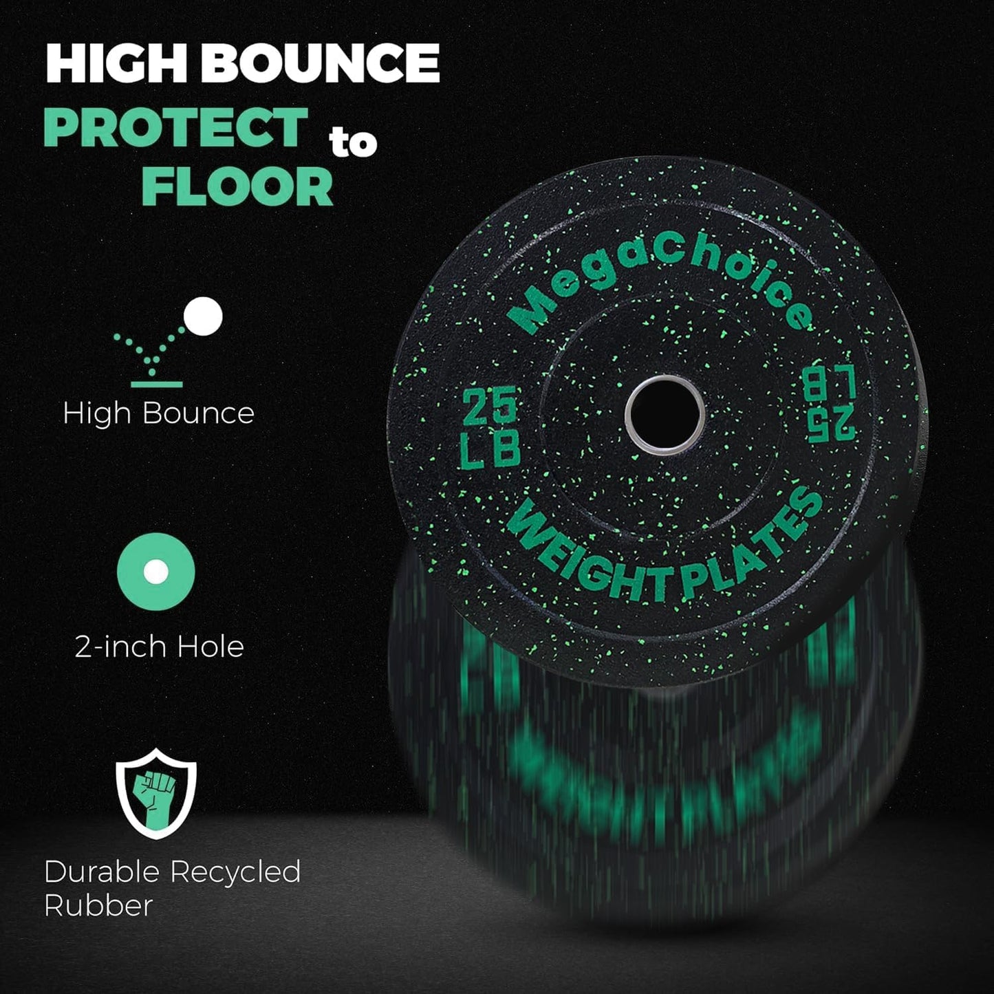 140LB Bumper Plates - 2-Inch Rubber Weight Plates for Precision Strength Training, Multiple Options Weights for Barbell, Gym Barbell Weight Set for Home & Commercial Use, 35LB*4