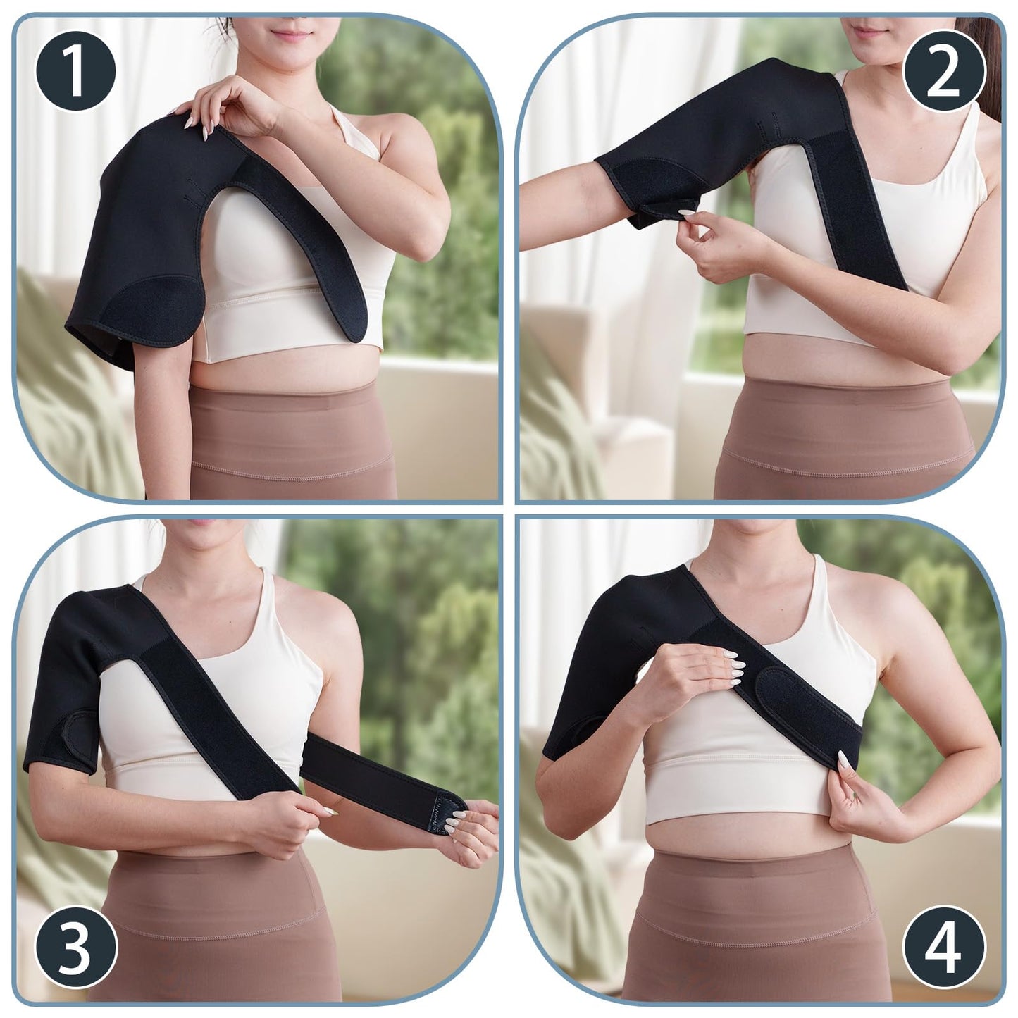 HSIWHV Shoulder Brace for Women, Compression Shoulder Sleeve, Adjustable and Can be Worn Under Clothes, Rotator Cuff Relief for Pain Relief (Right)