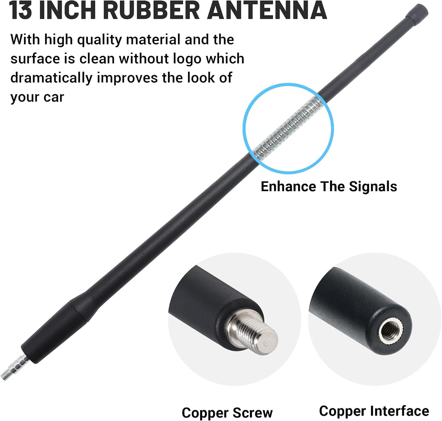 Anina 2PC 13 Inch 1998-2022 Antenna Mast for Harley Davidson Motorcycle Aerial Antenna for FM/AM Radio Signal Reception