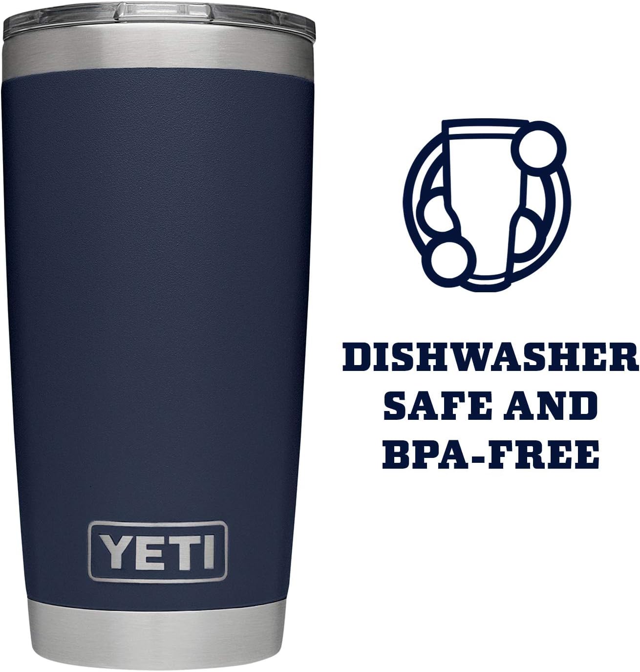 YETI Rambler 20 oz Tumbler Set - Includes MagSlider Tumbler & Straw Lid in Navy Color
