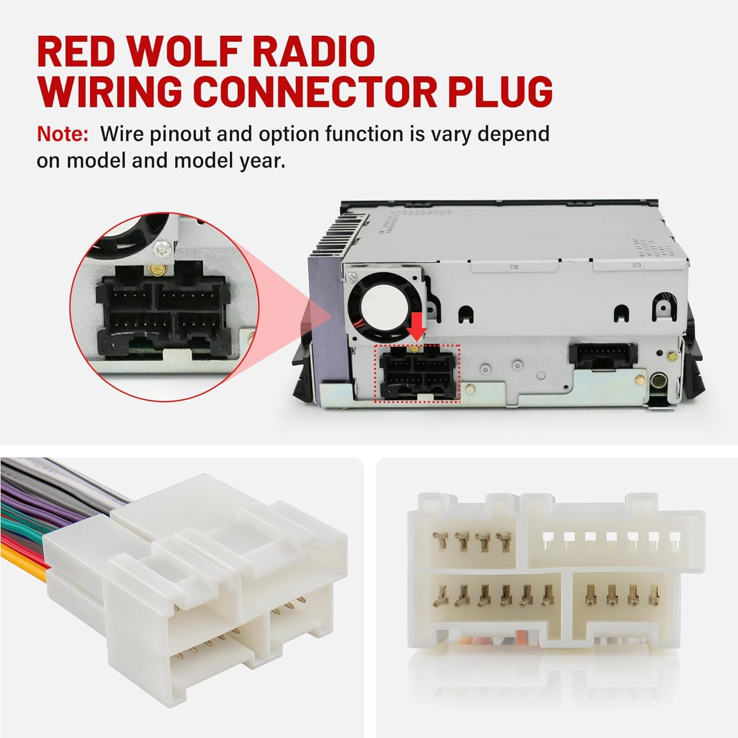 1988-2002 RED WOLF Stereo Wiring Harness Replacement for GM Chevrolet GMC Buick Cadillac Car Radio Wire Harness Antenna