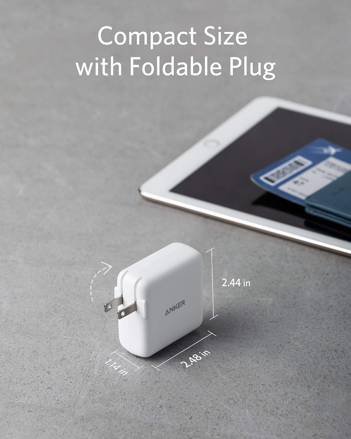 Anker 40W 2-Port 3.0, 15/15 Plus/15 Pro/15 Max/14, USB C Charger, PIQ PowerPort III Duo Type C Foldable Fast Charger
