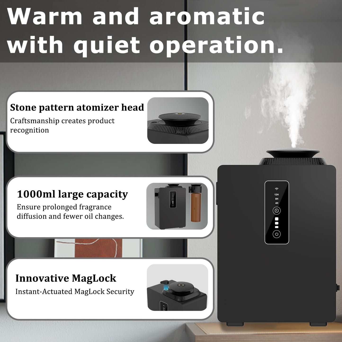 2026 Upgraded 1000ML HVAC Scent Diffuser Machine Kit, Includes 2 Premium Oils, Coverage 6000 Sq.Ft, APP WiFi Control, Waterless Cold Air Aromatherapy Essential Oil Hotel Scent Diffuser for Large Room