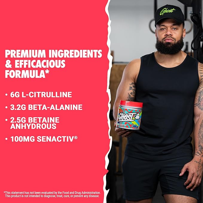 GHOST Legend Pre-Workout Powder, Blue Raspberry - 30 Servings ??Pre-Workout for Men & Women with Choline, L-Citrulline, & Beta Alanine for Energy & Focus