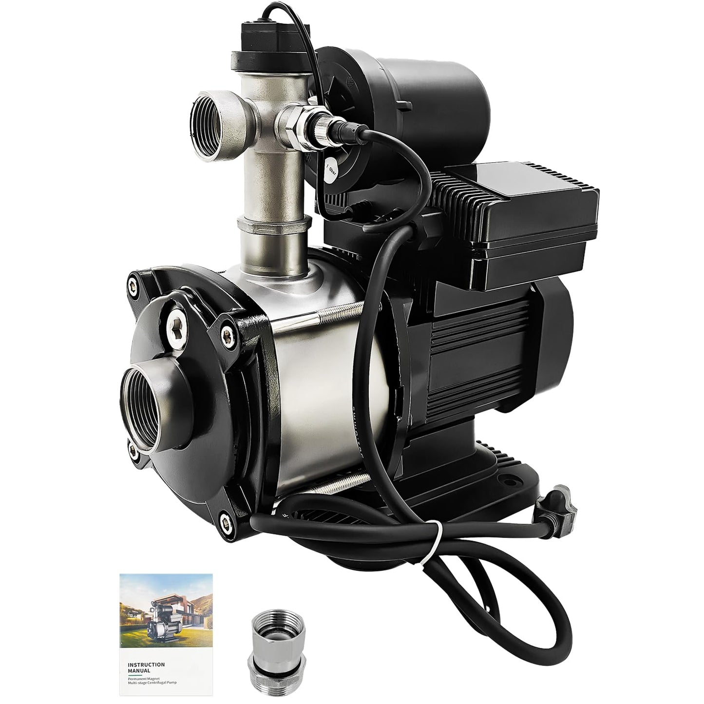 Censeanku 1.13HP, 113PSI, 26.4GPM, Water Pressure Booster Pump for House, 115V, 1" NPT, Constant Pressure and Low Noise for Home Water Pressure, Booster, Irrigation (850W)