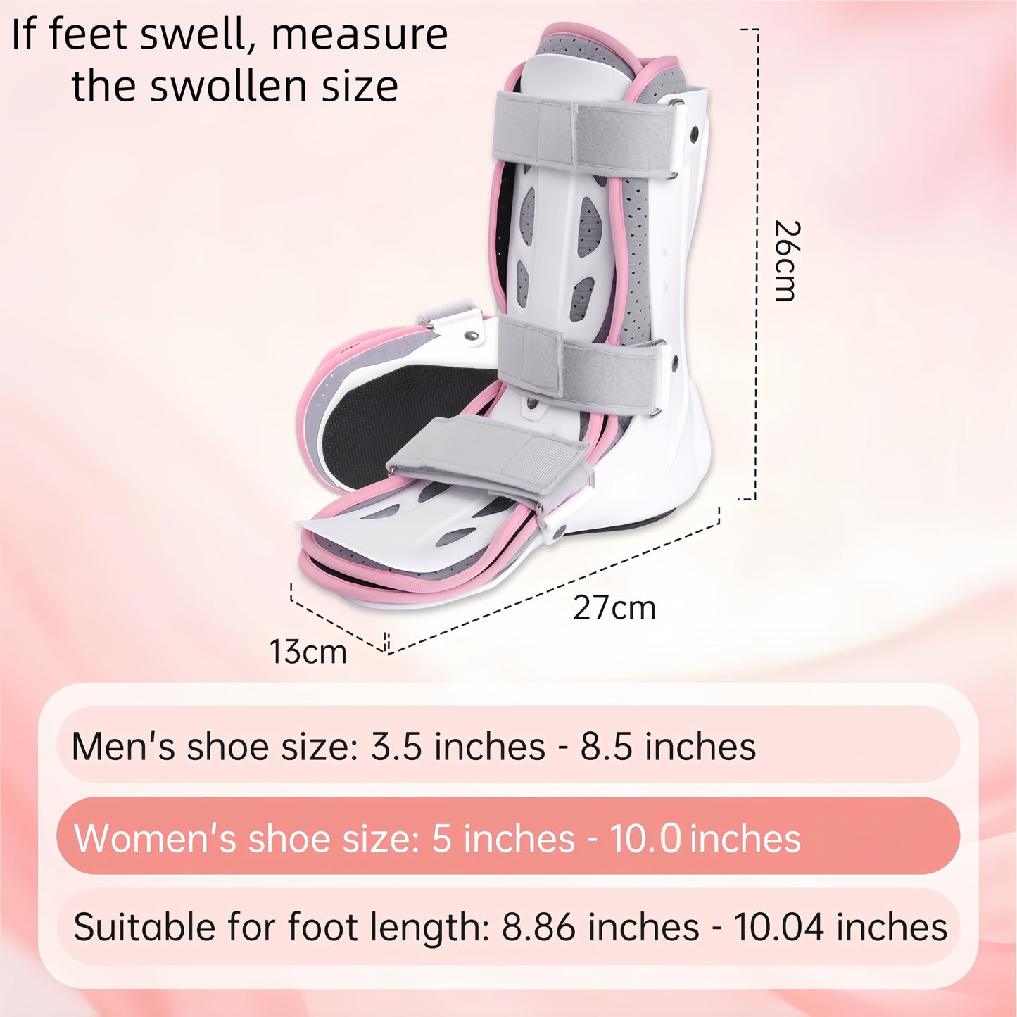 Oneweijie Medical Boots, Ankle Sprain Correction Boots, Ankle Sprain Braces, Adjustable Splints, Walking Boots,Detachable Linings(Short-Right)