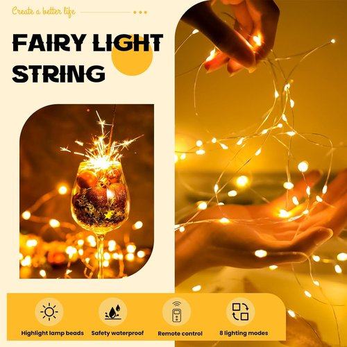 HXWEIYE Fairy Lights - 6 Pack Battery Operated with Remote & Timer | 7ft 20LED Warm White Mini Starry Lights for Indoor/Outdoor Decor