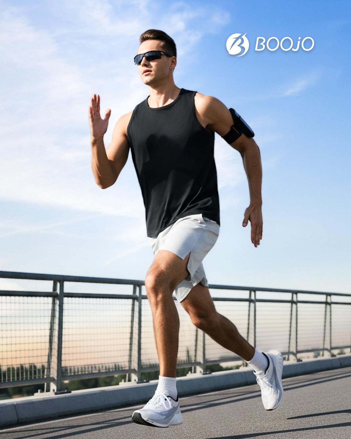 BOOJO 5 Pack Tank Tops Men - Quick Dry Moisture Wicking Summer Workout Muscle Sleeveless Shirts for Gym Beach Running