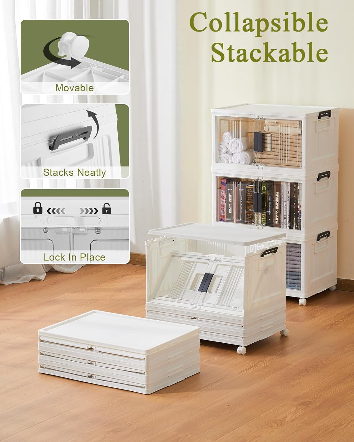 OlarHike 144QT Lockable Storage Bin - Versatile Organization Solution | Includes 22oz Black Coffee Canister