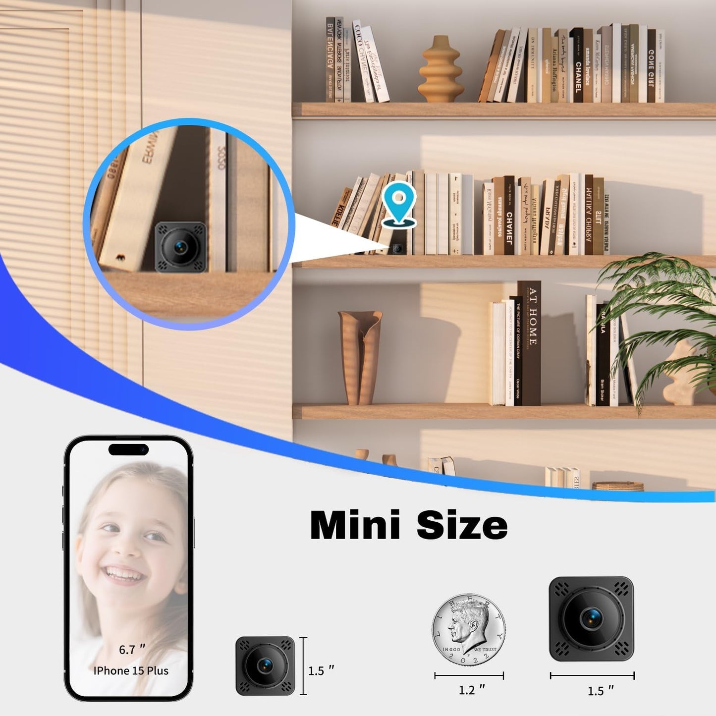 Shibet Hidden Camera, Mini Nanny Cam Wireless with Free Cloud Storage, WiFi & Offline Recording, Motion Detection