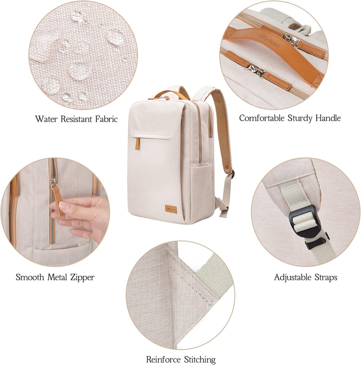 Backpack 15.6 Inch Backpack Backpack Commuter, Hp hope Laptop for Women, Work with USB Port, Water Resistant