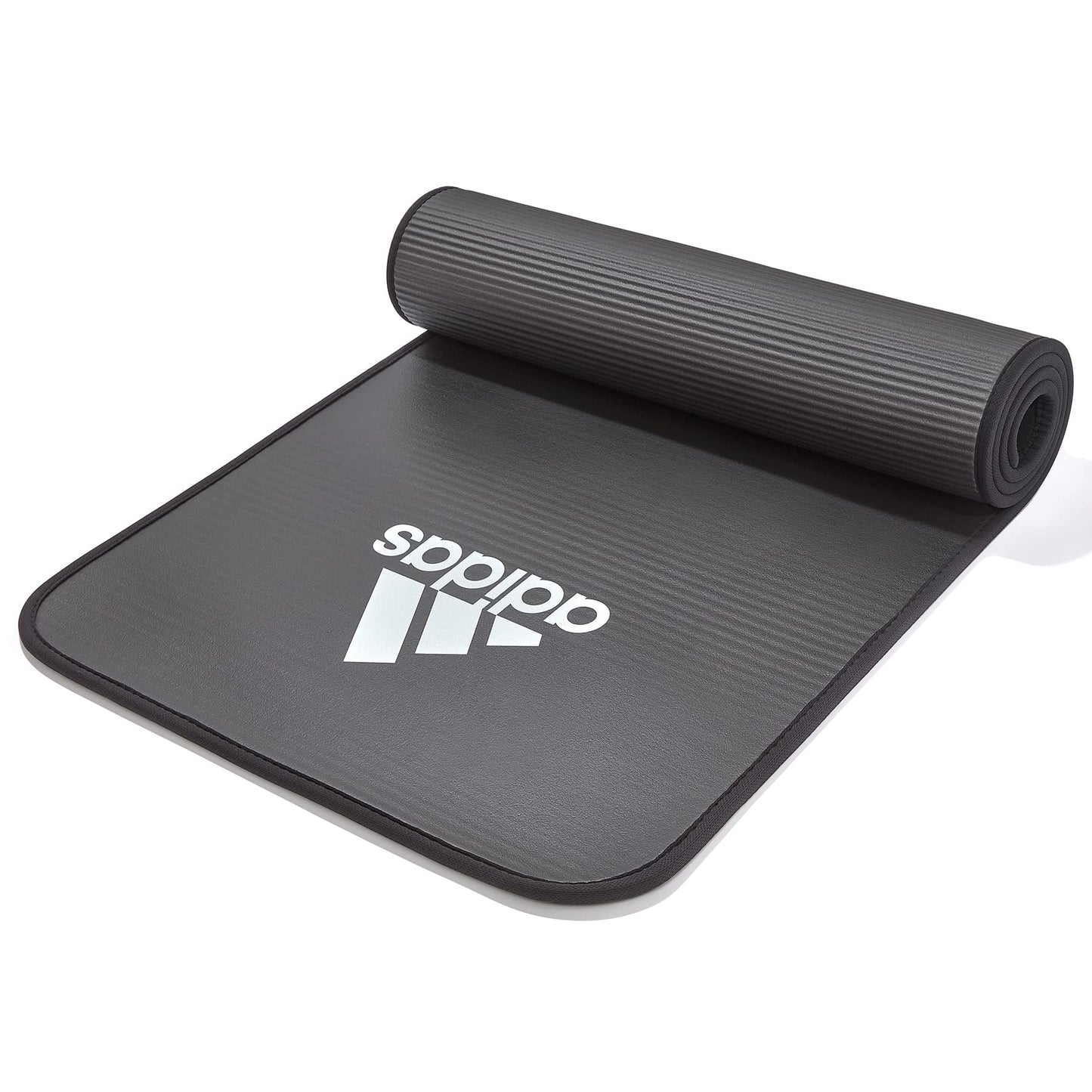 adidas 10mm Extra Thick Training Mat with Carrying Strap and Non-Slip Textured Base - Cushioned Workout Mat for Home Gym, Floor Workouts, and Intense Exercises - Portable and Durable