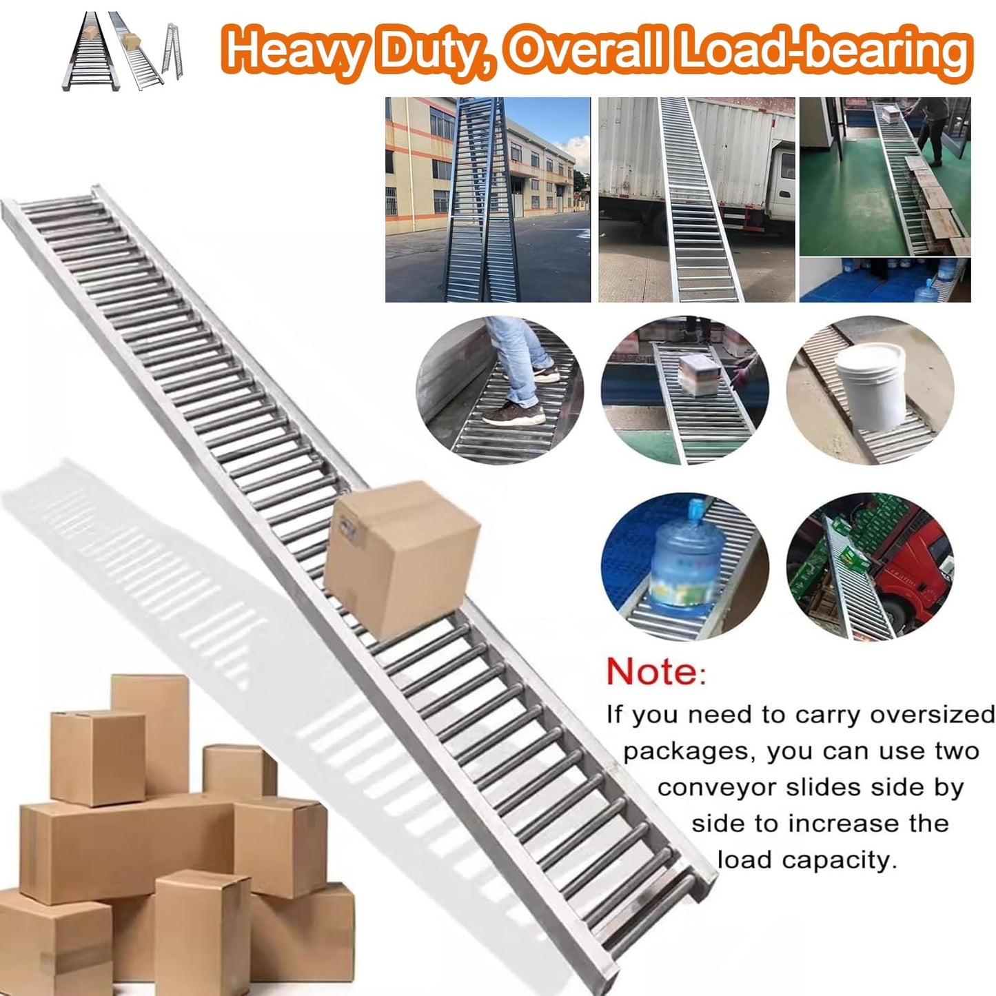 Heavy Duty Adjustable Gravity Conveyor Roller for Warehouse Unloading, 3.3 to 33ft Lengths, 16in Width, Versatile Height Stand for Efficient Material Handling