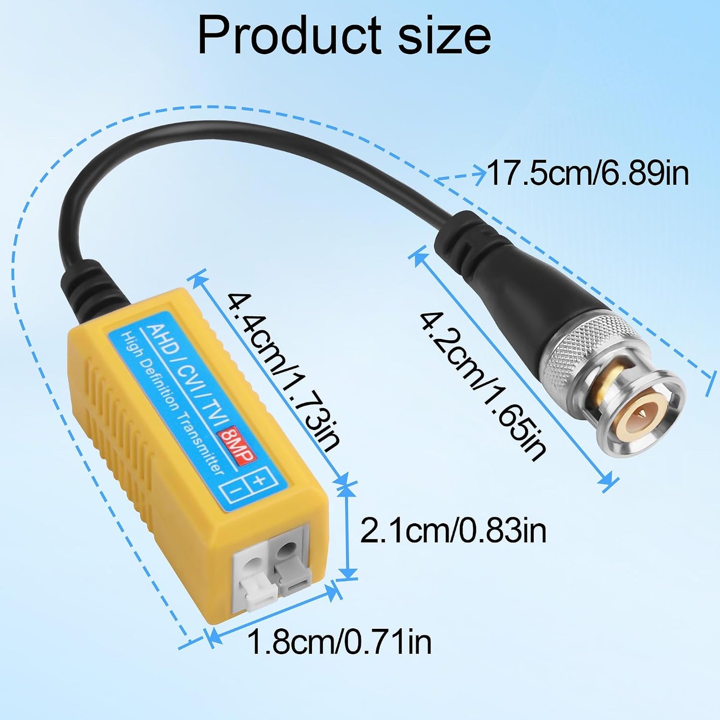 TIENFOKOTA 8MP 1080P 3MP 4MP 5MP 8MP 4 HD Passive Video Balun Connectors for AHD/CVI/TVI/CVBS Cameras for CCTV Security