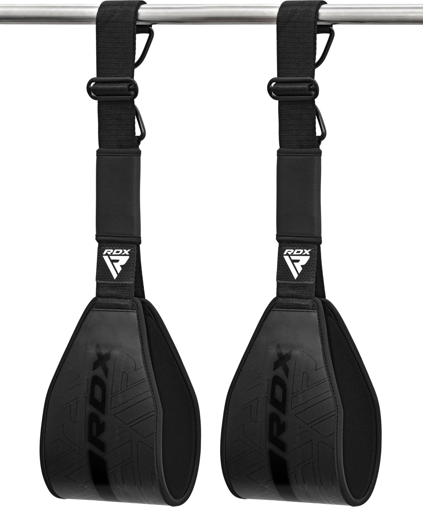 RDX AB Straps for Pull Up Bar Hanging (Pair), Maya Hide Leather, Abdominal Muscle Building Padded Arm Support Slings with D-Ring Strap, Leg Raise Exercise Fitness Workout Strength Training, Men Women