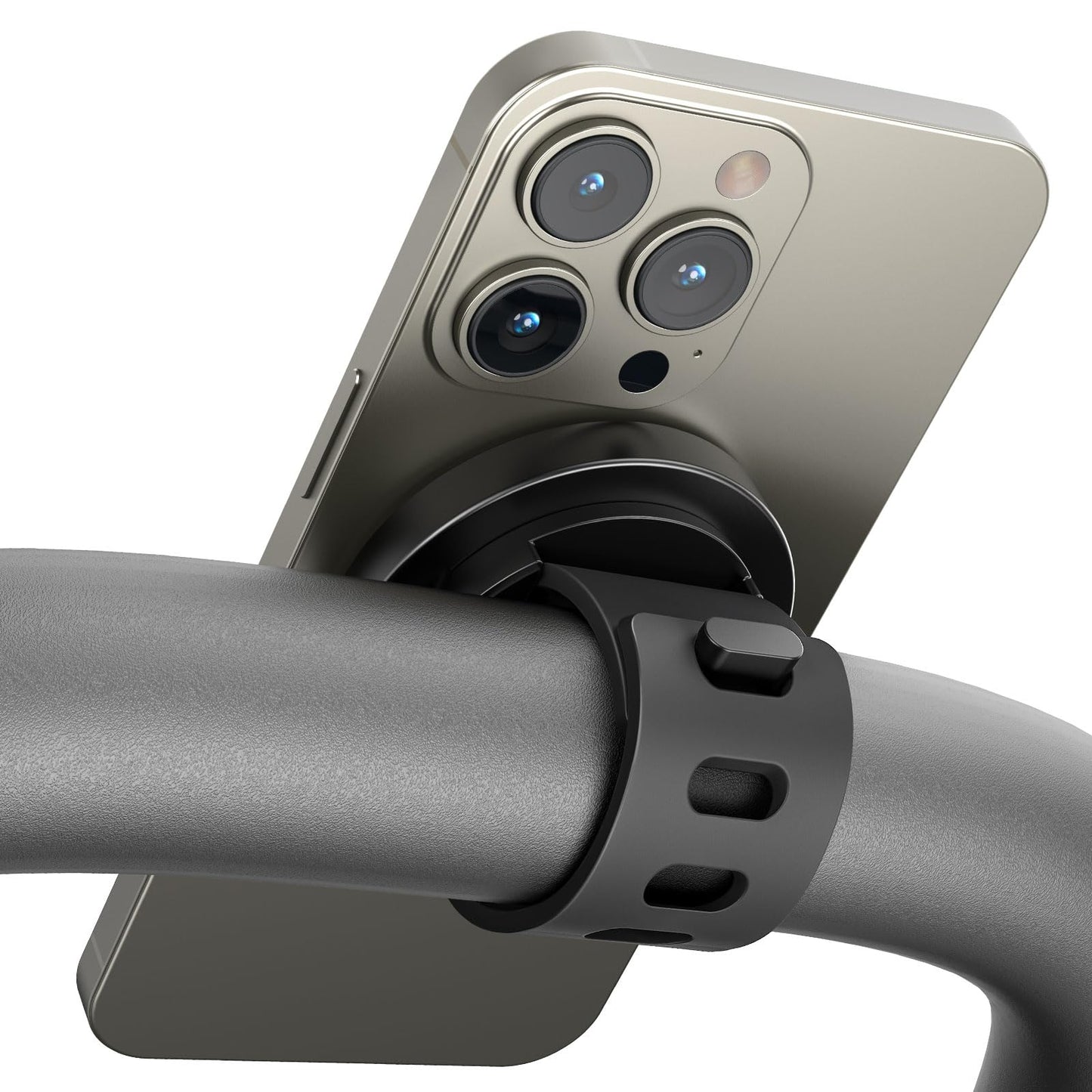 A2C Stroller Phone Holder Compatible with MagSafe - Peloton Phone Mount with 17 N54 Strong Magnets Adjustable Silicone Strap for Fitness Gym Equipment, Peloton Exercise Bike, Shopping Cart, Golf Cart